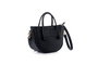 Lucky Bees Elin v2 Bolsa de Hombro Negra Cuero de Polivinilo Elegante y Sofisticada